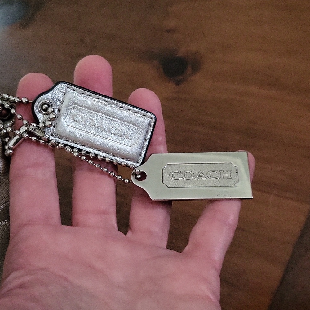 Coach Signature Poppy Drawstring Crossbody Bucket Bag - Tan/Cream - Picture 5 of 11